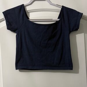 PacSun Dark Blue Ribbed Crop Top